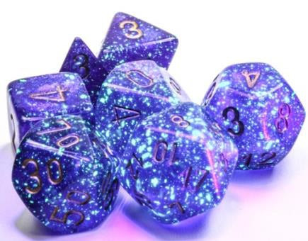 Borealis Polyhedral Royal Purple/Gold Luminary 7-Die Set
