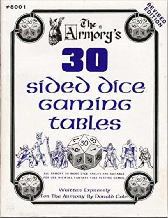 30 Sided Dice Gaming Tables (revised)