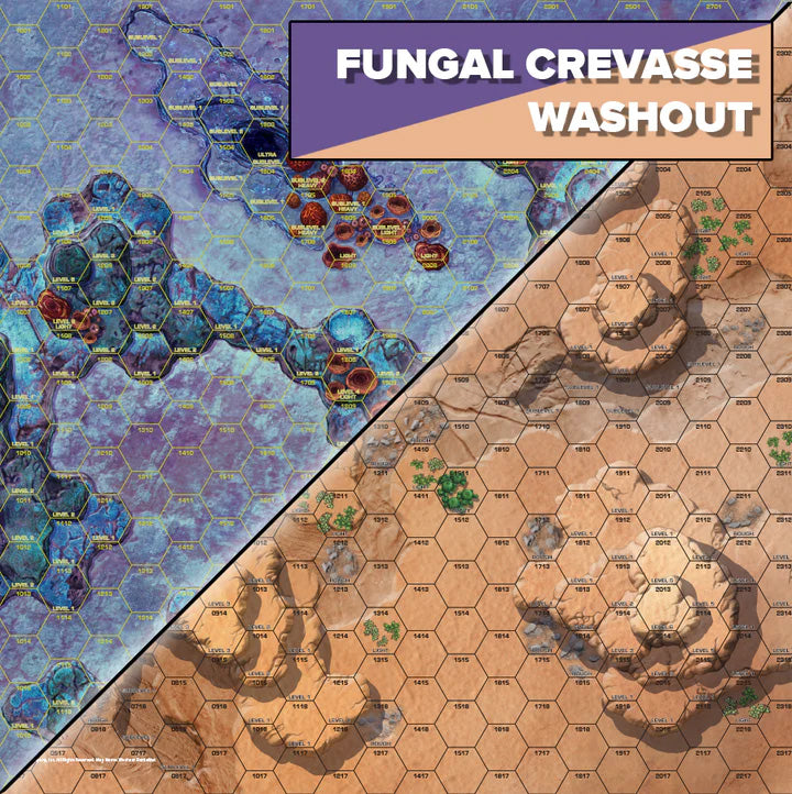 Battletech Alien Worlds - Fungal Crevasse/Washout Battle Mat