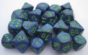 Lustrous™ Polyhedral Dark Blue/green 7-Die Set