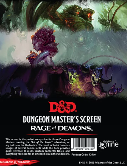 Rage of Demons Dungeon Master&#39;s Screen