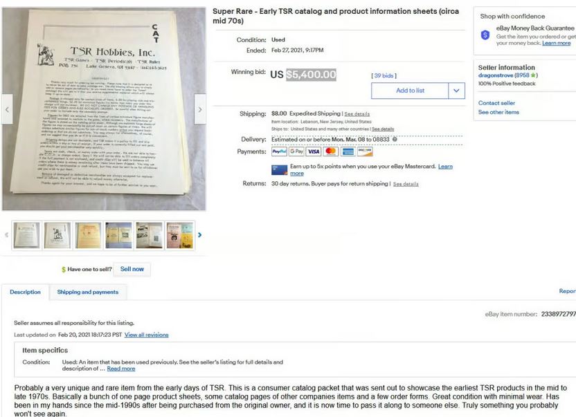 Early TSR Catalogs Set New Record Selling Price