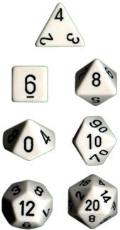 Opaque Polyhedral White/black 7-Die Set