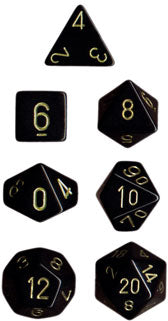 Opaque Polyhedral Black/gold 7-Die Set