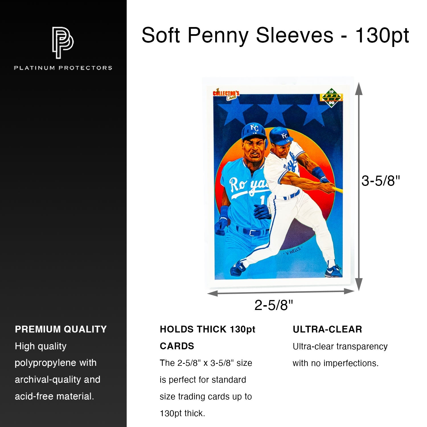 thick card penny sleeves Platinum Protectors Soft Penny Sleeves for Thick Cards 130pt