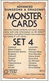 AD&amp;D Monster Cards Set 4