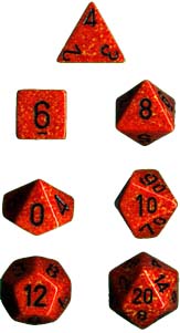 Speckled Polyhedral Fire 7-Die Set