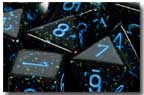 Speckled Polyhedral Blue Stars 7-Die Set