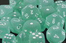 Frosted Polyhedral Teal/white 7-Die Set