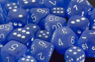 Frosted Polyhedral Blue/White 7-Die Set