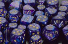 Lustrous™ Polyhedral Purple/gold 7-Die Set