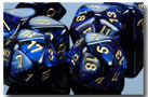 Scarab Polyhedral Royal Blue/gold 7-Die Set