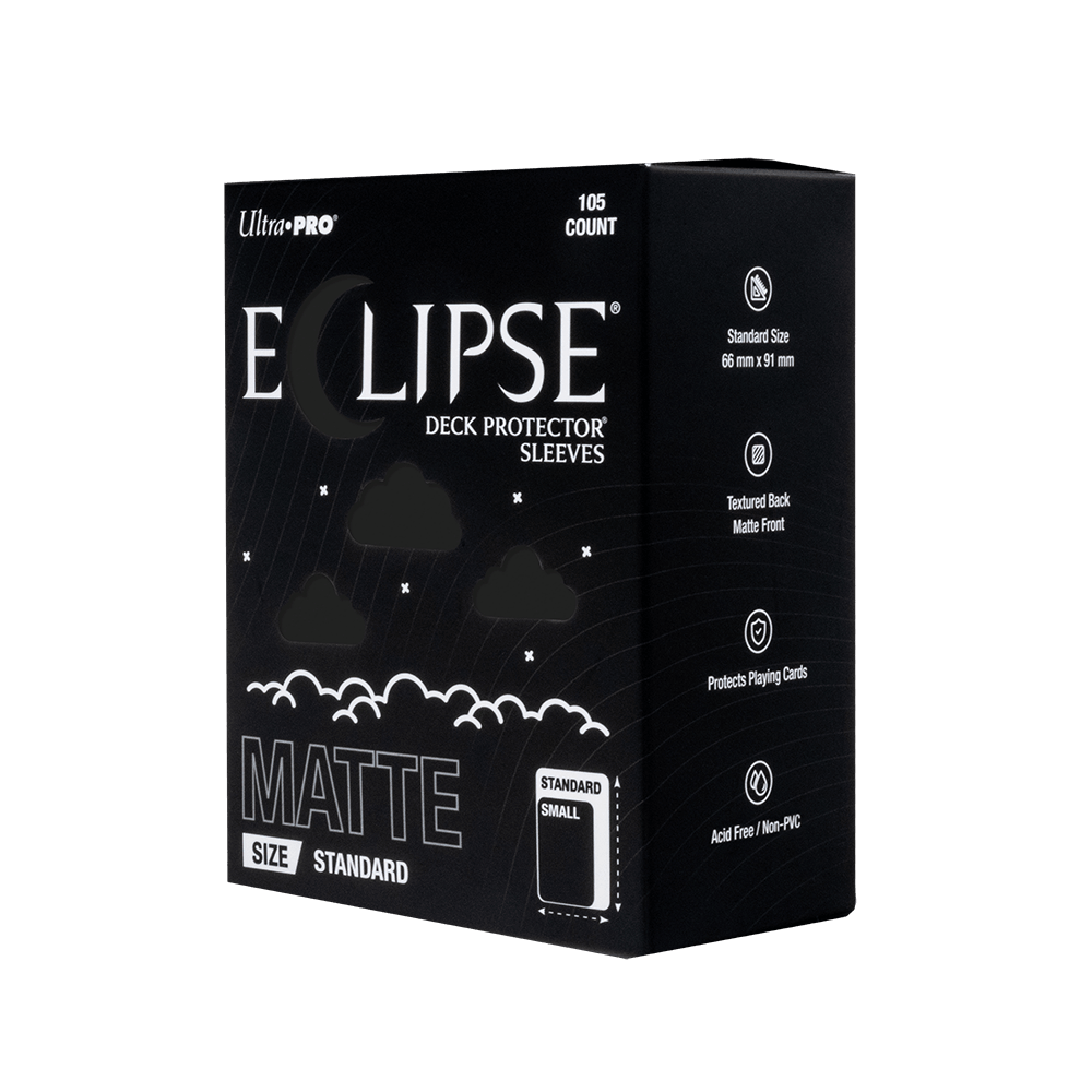 ECLIPSE® Matte Standard DECK PROTECTOR® Sleeves: Jet Black - 105ct