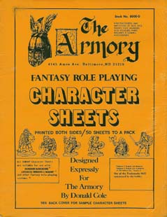 Fantasy Role Playing Character Sheets