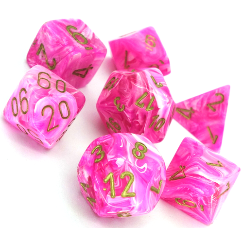 Vortex Dice Polyhedral Pink/Gold 7-Die Set