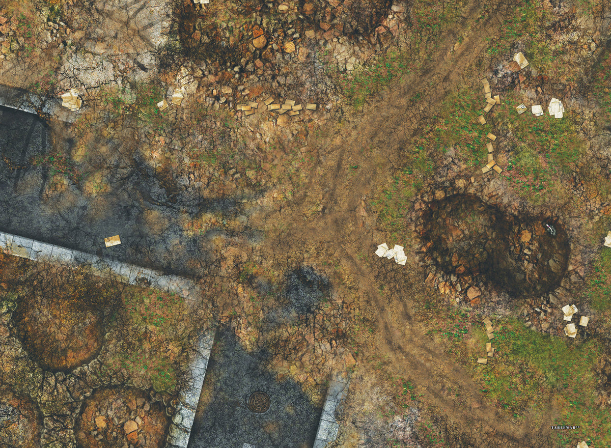 30x22" Double-Sided 'Ruined City' + 'Jungle' F.A.T. Mat Battle Gaming Mat