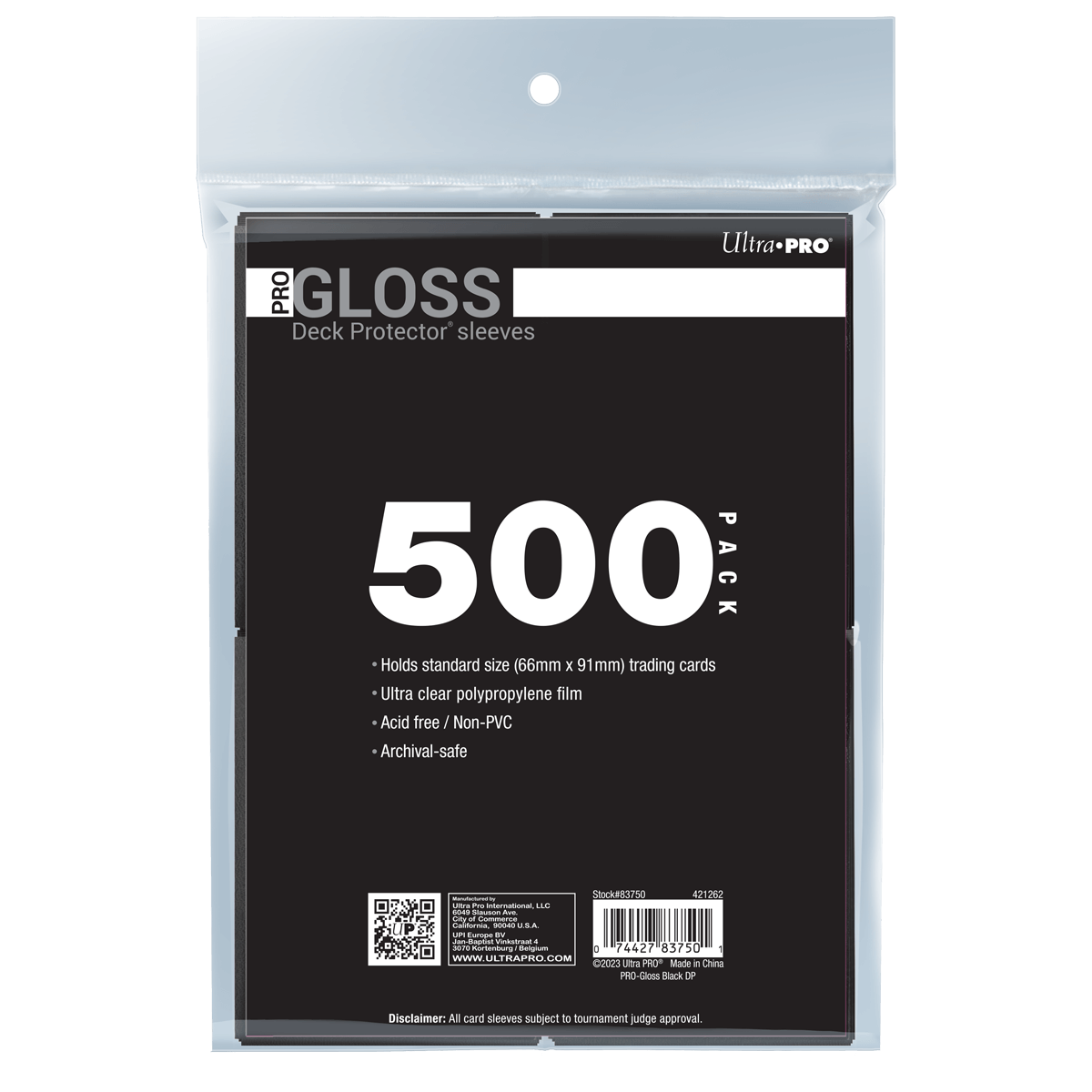 ultra pro black card sleeves PRO-Gloss Standard Deck Protector Sleeves Bundle (500ct) White