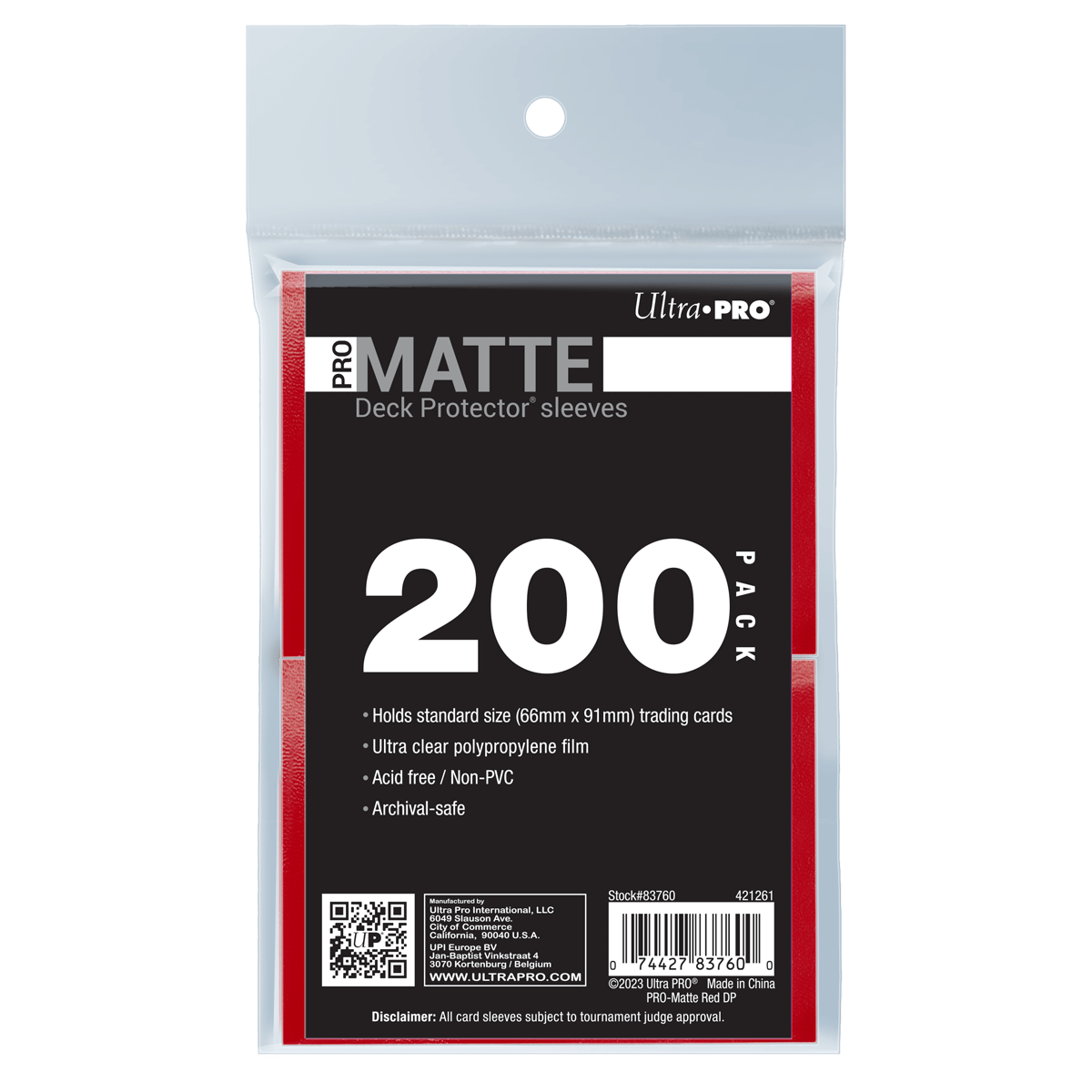 PRO-Matte Standard Deck Protector Sleeves Bundle (200ct) Black PRO-Matte Standard Deck Protector Sleeves Bundle (200ct) Black