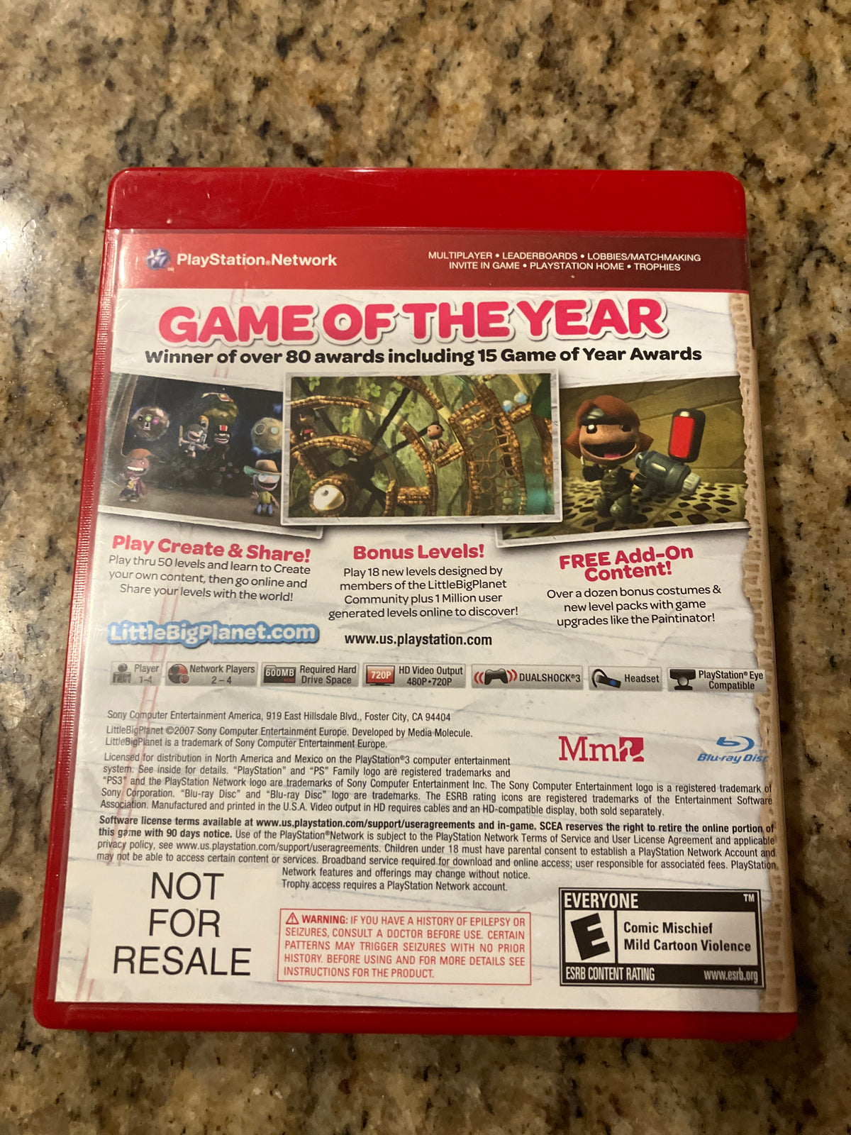 LittleBigPlanet - Greatest Hits (PS3) - Not For Resale version