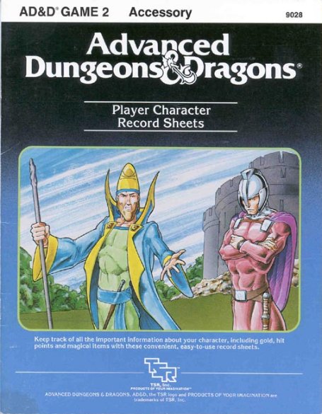 AD&amp;D2 Player Character Record Sheets