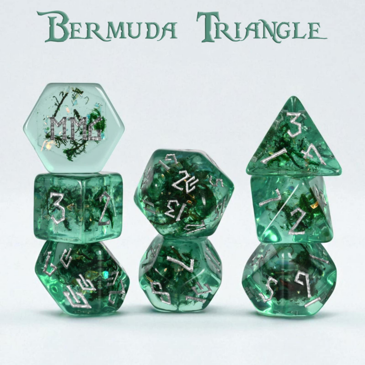 Bermuda Triangle 7-die Polyhedral Resin Dice Set
