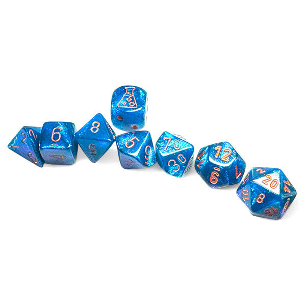 Lab Dice 9: Borealis Poly Midnight/Copper 7-Die Set w/ bonus die