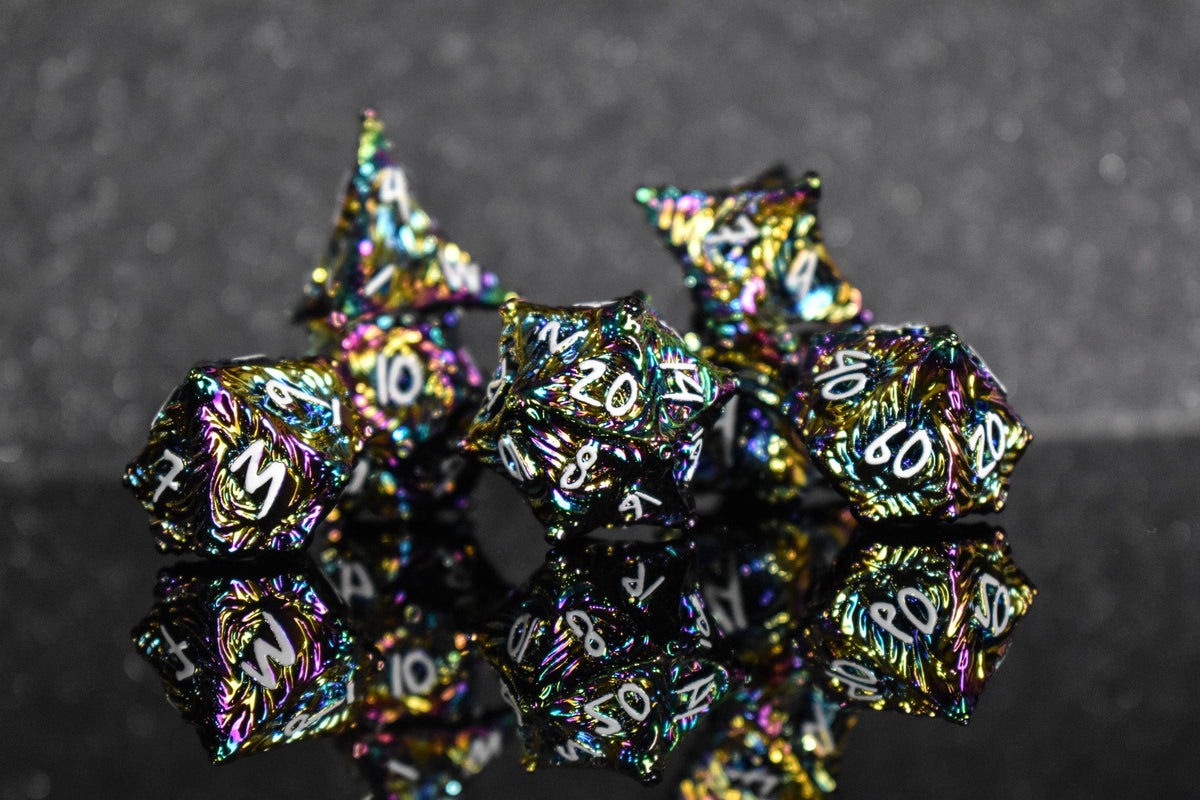 Vortex Warp Metal Dice Set - Iridescent 'PRE-ORDER | SPRING EVENT DEAL'