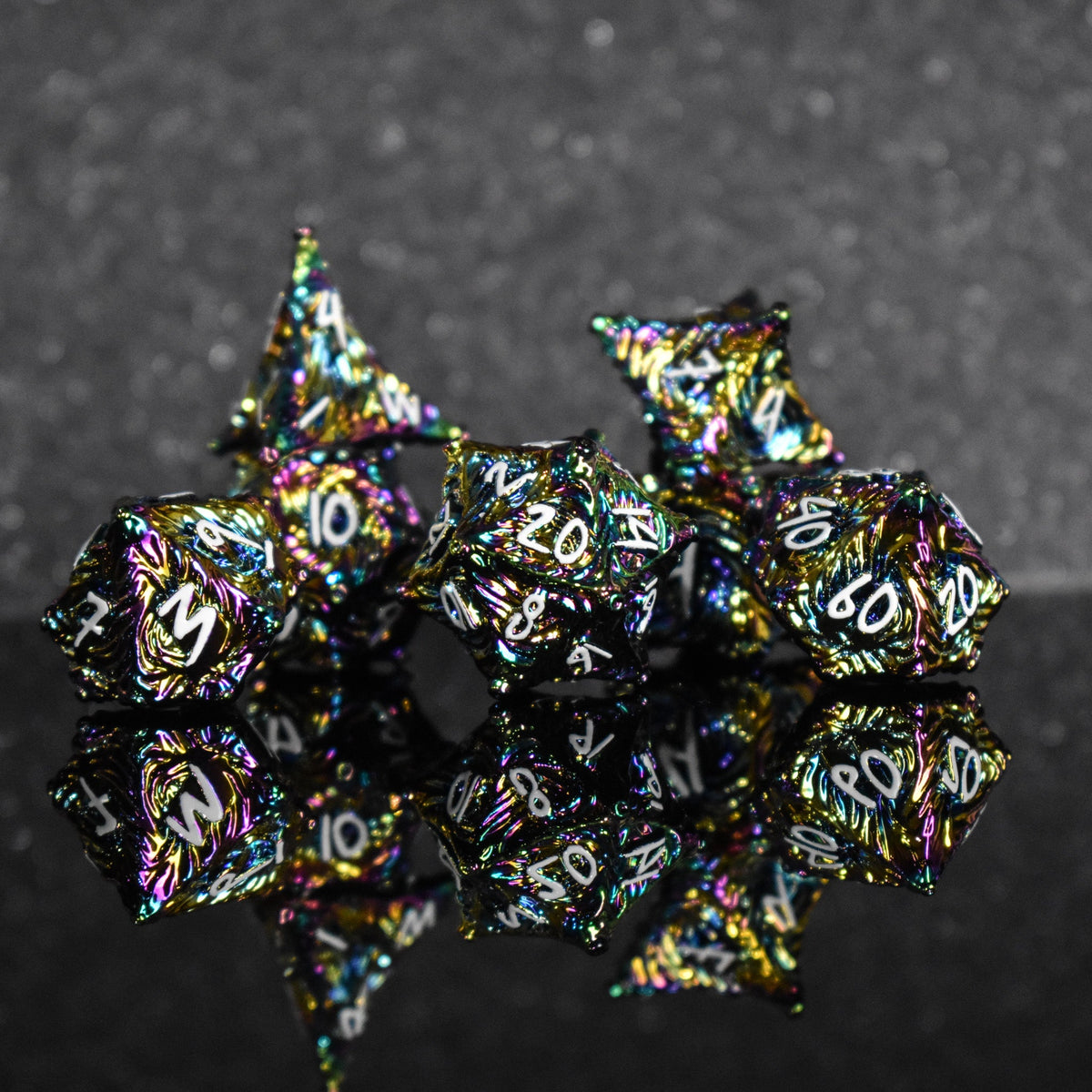 Vortex Warp Metal Dice Set - Iridescent 'PRE-ORDER | SPRING EVENT DEAL'