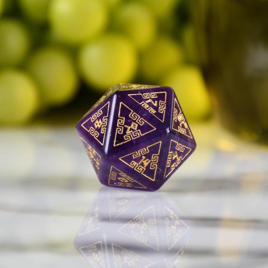 Greek Amethyst Stone Dice Set - Dice Around the World Collection