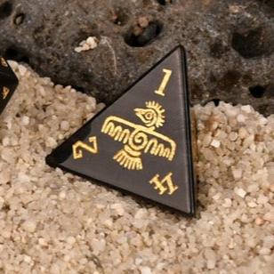 Aztec Silver Sheen Obsidian Stone Dice Set - Dice Around the World Collection