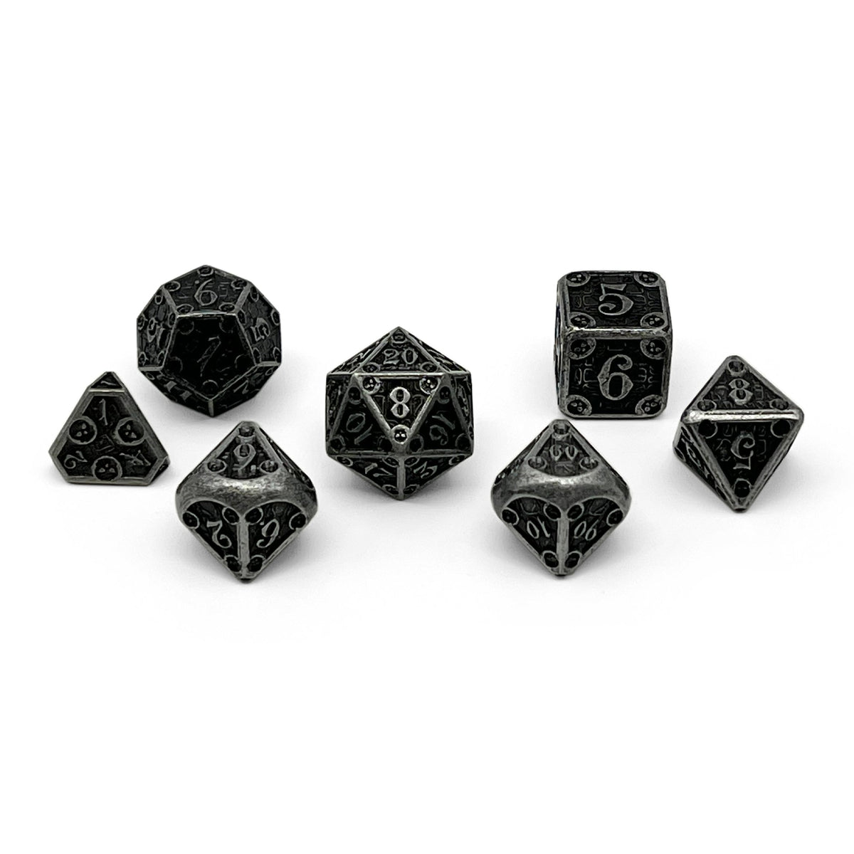 Dungeon Delve - Shadow Knight 7 Piece RPG set Alloy Metal Dice