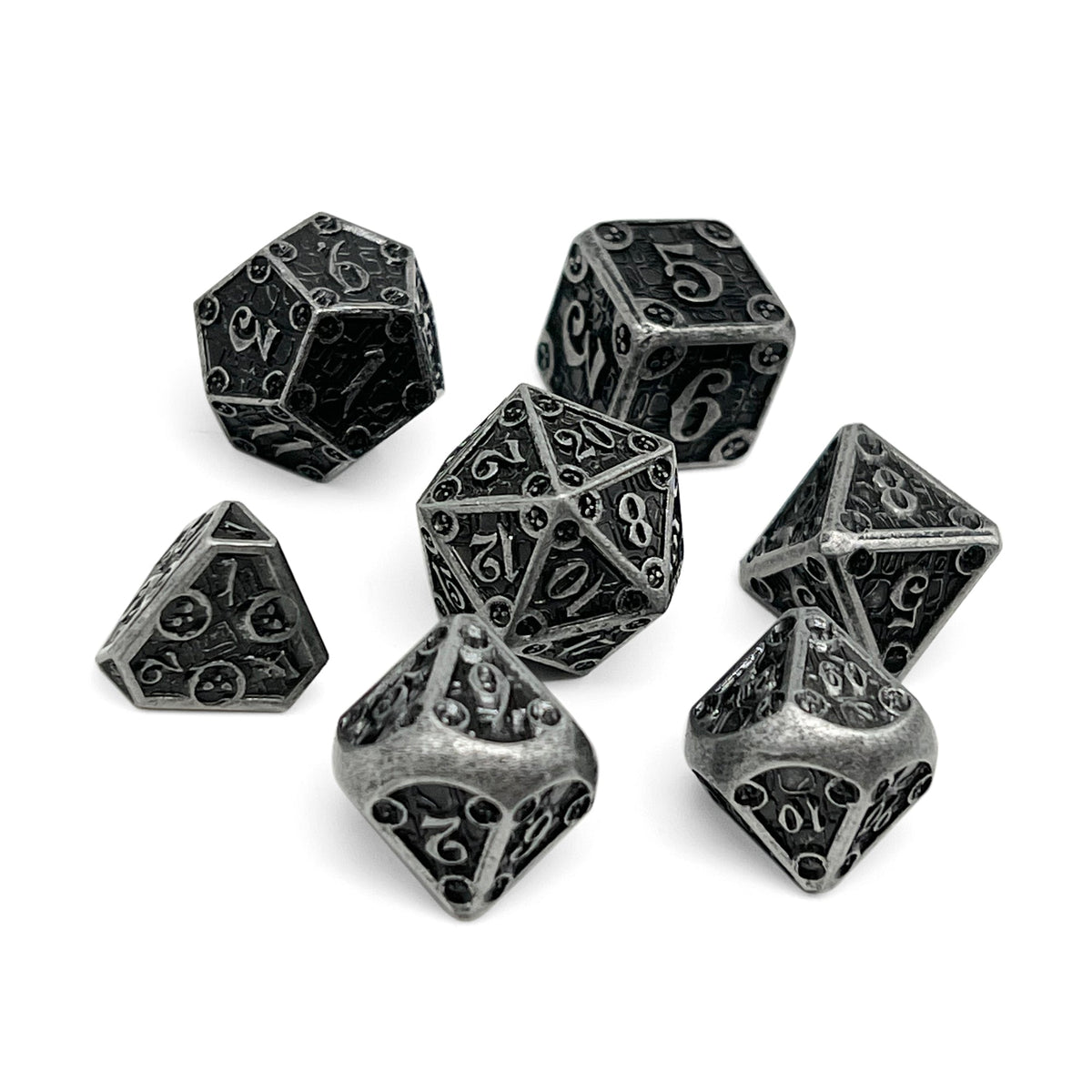 Dungeon Delve - Shadow Knight 7 Piece RPG set Alloy Metal Dice