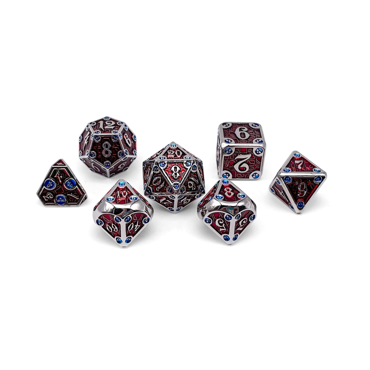 Dungeon Delve - Vampiric Corruption 7 Piece RPG set Alloy Metal Dice