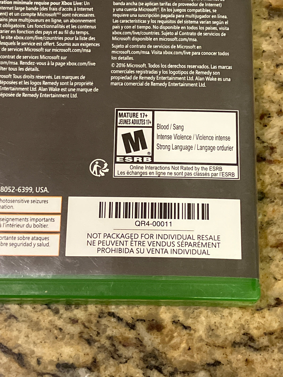 Quantum Break (XBox One) - Not for resale
