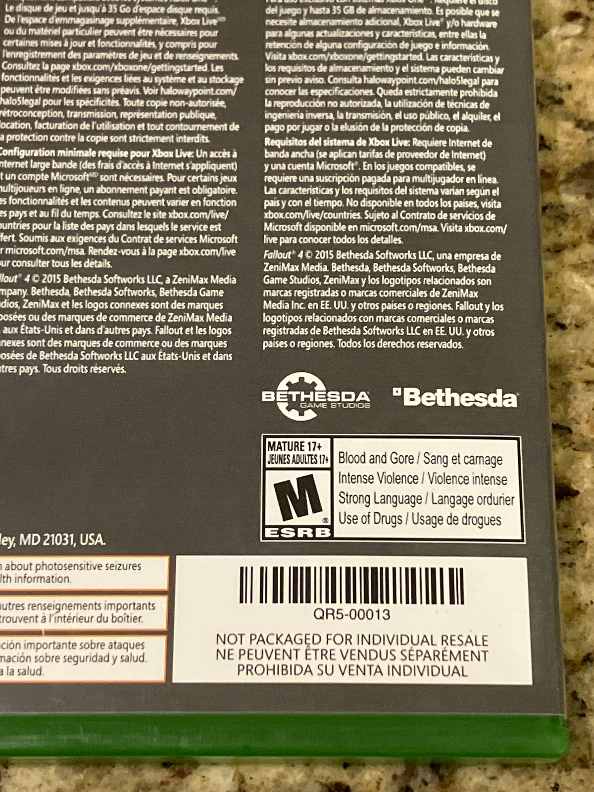 Fallout 4 (Xbox One) - Not for Resale Version
