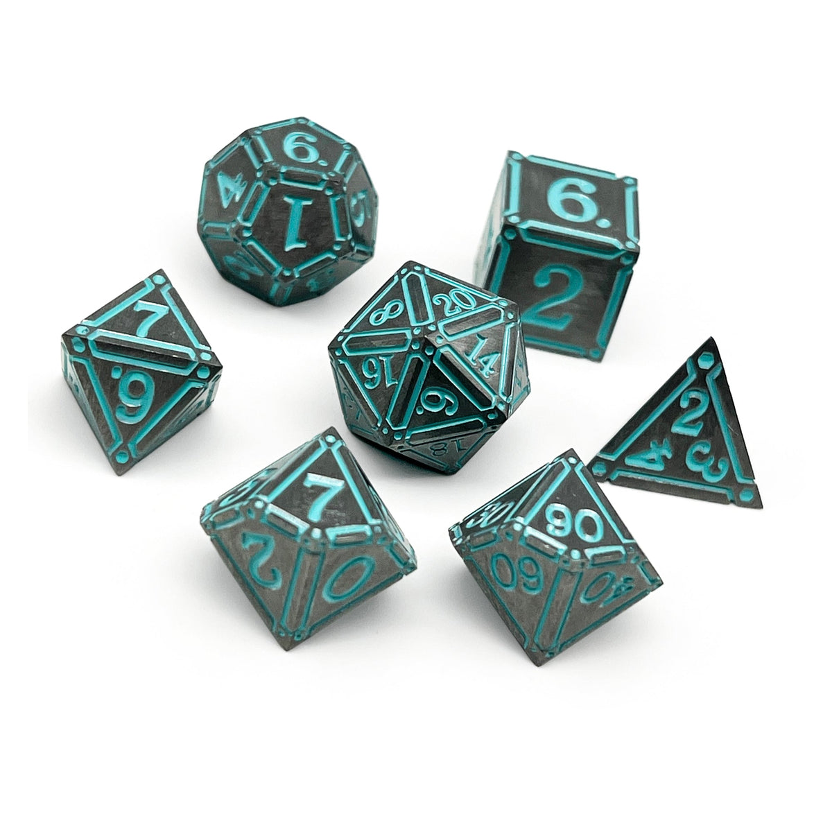 Ironworks - Ice Queen 7 Piece RPG set Alloy Metal Dice
