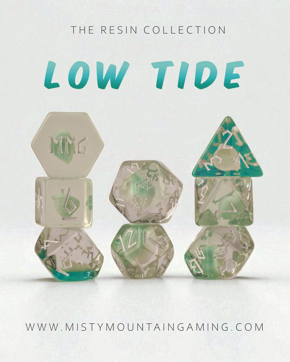Low Tide 7-die Polyhedral Resin Dice Set