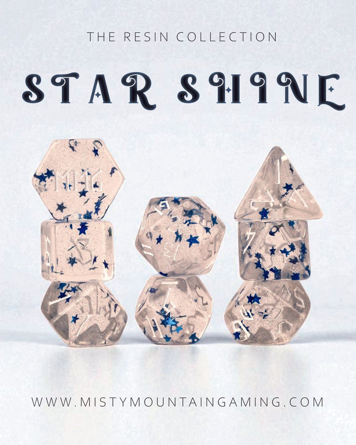 Star Shine 7-die Polyhedral Resin Dice Set