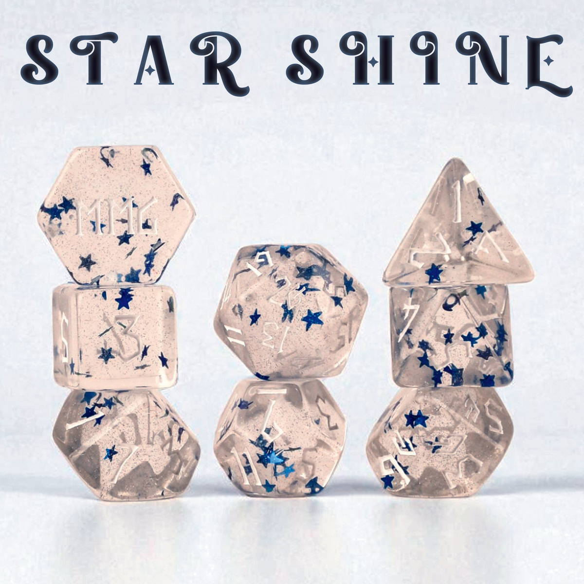 Star Shine 7-die Polyhedral Resin Dice Set