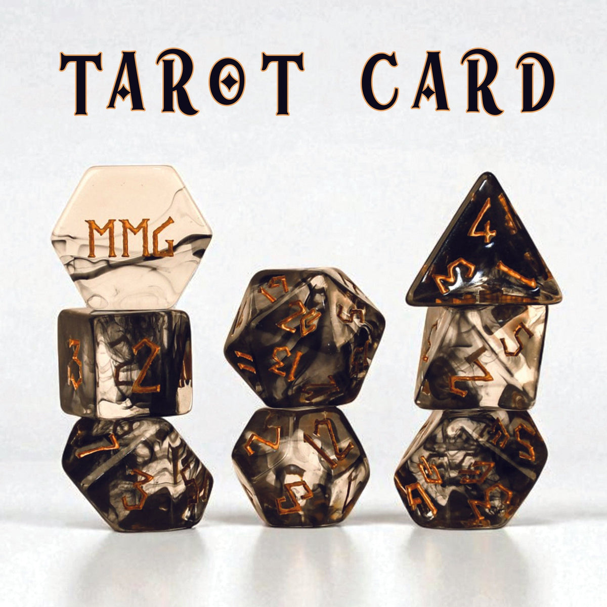 Tarot Card 7-die Polyhedral Resin Dice Set
