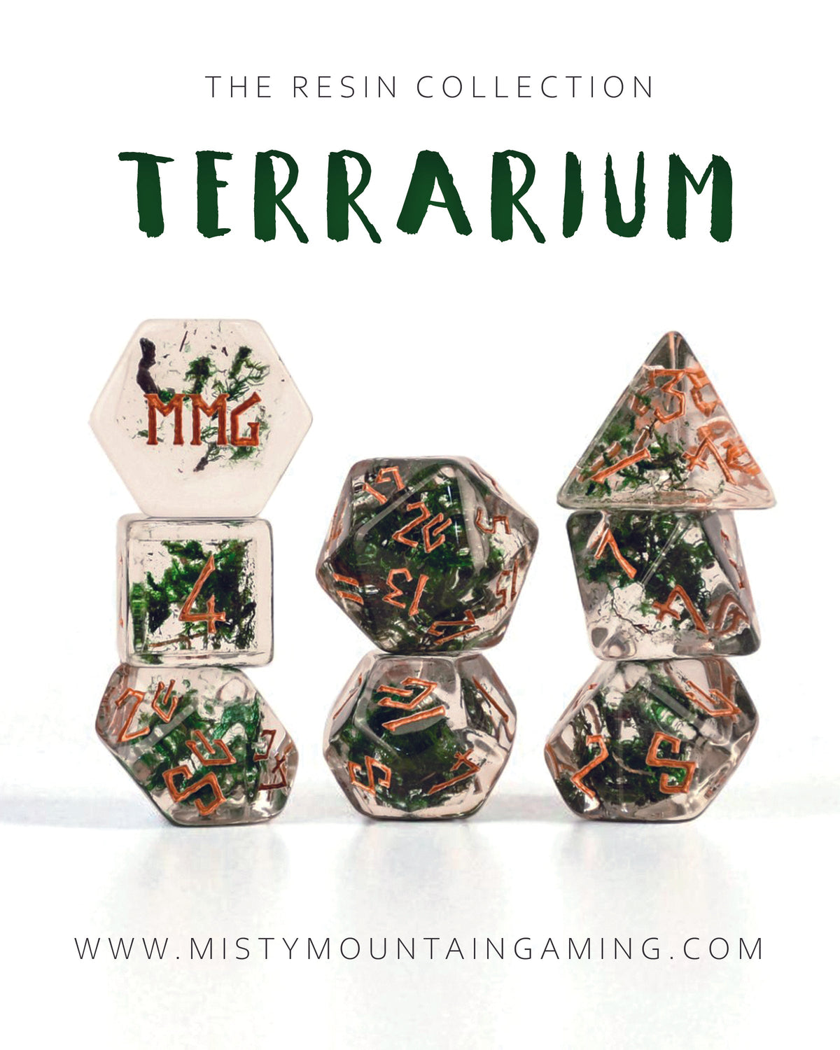 Terrarium 7-die Polyhedral Resin Dice Set