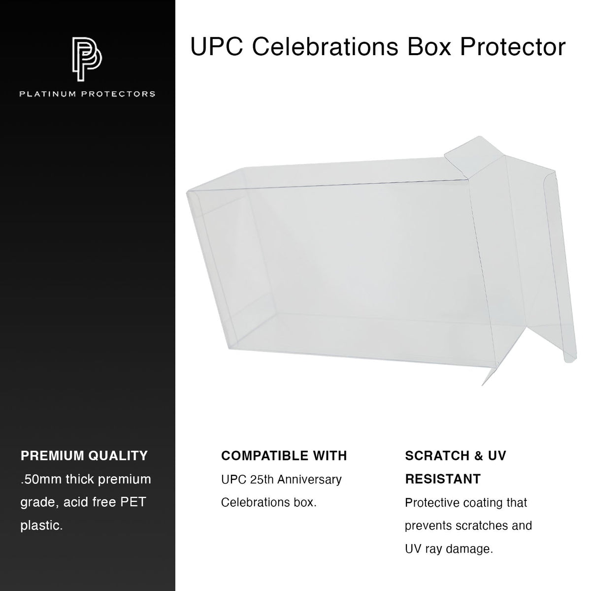 Platinum Protectors for Pokemon Ultra Premium 25th Anniversary Celebrations UPC Boxes - UV & Scratch-Resistant