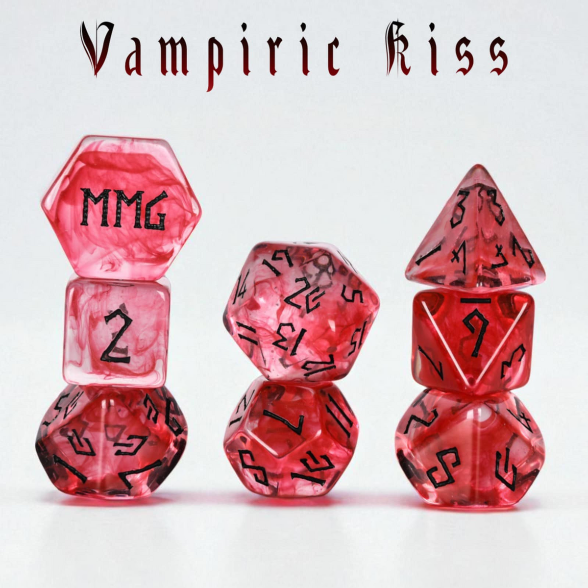 Vampiric Kiss 7-die Polyhedral Resin Dice Set