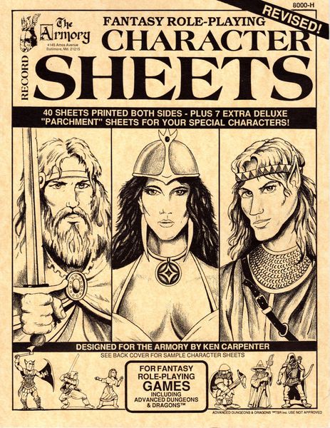 Fantasy Role-Playing Character Sheets
