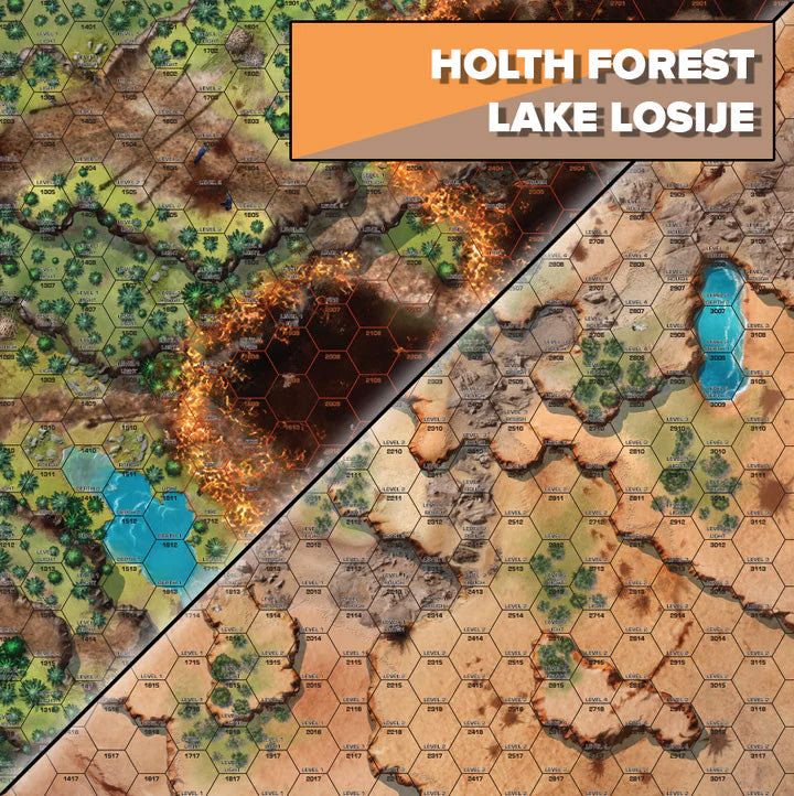 Battletech Tukayyid - Holth Forest/Lake Losiije Battle Mat