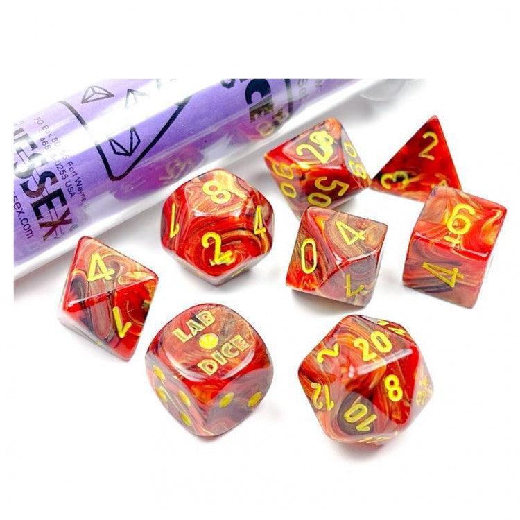 Lab Dice 5: Vortex Poly Underworld/Yellow 7-Die Set