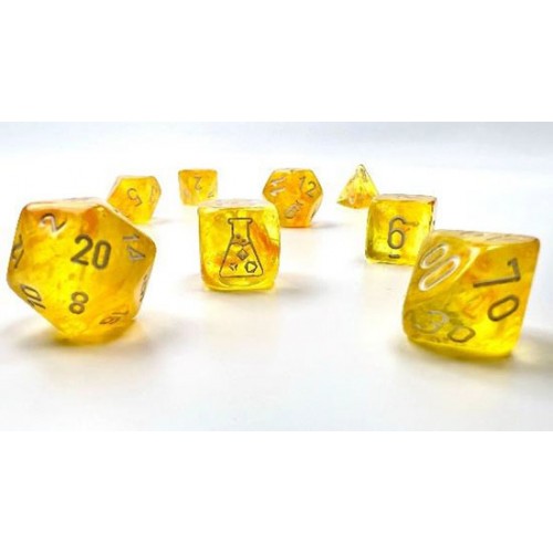 Lab Dice 6: Borealis Poly Canary/White Luminary 7-Die Set
