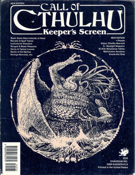 Call of Cthulhu 3rd Edition Keeper&#39;s Screen