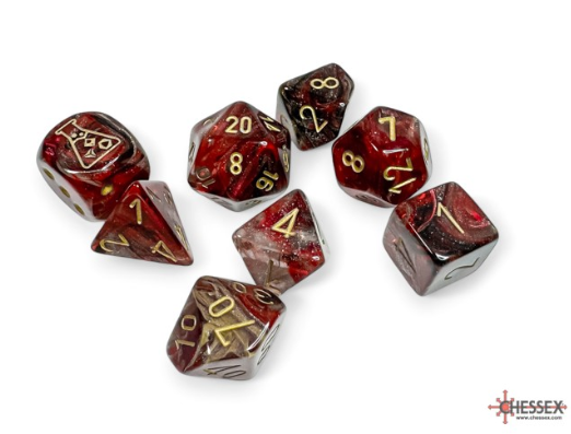 Lab Dice 8: Borealis Cosmos/Gold Polyhedral 7-Die Set