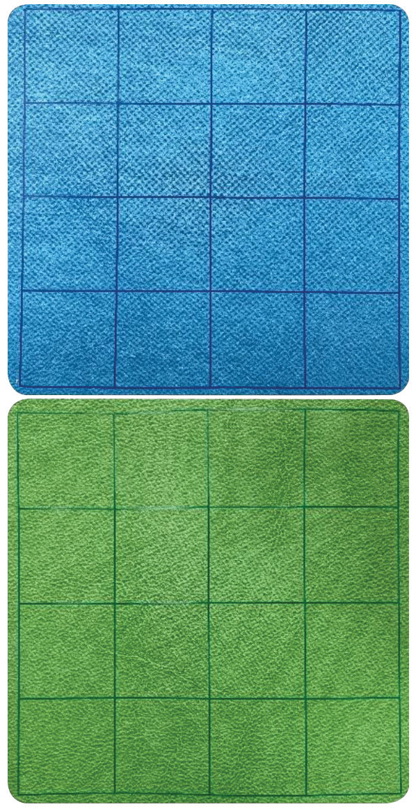 Reversible Vinyl Megamat Blue-Green 1 inch Squares (34.5in x 48in)